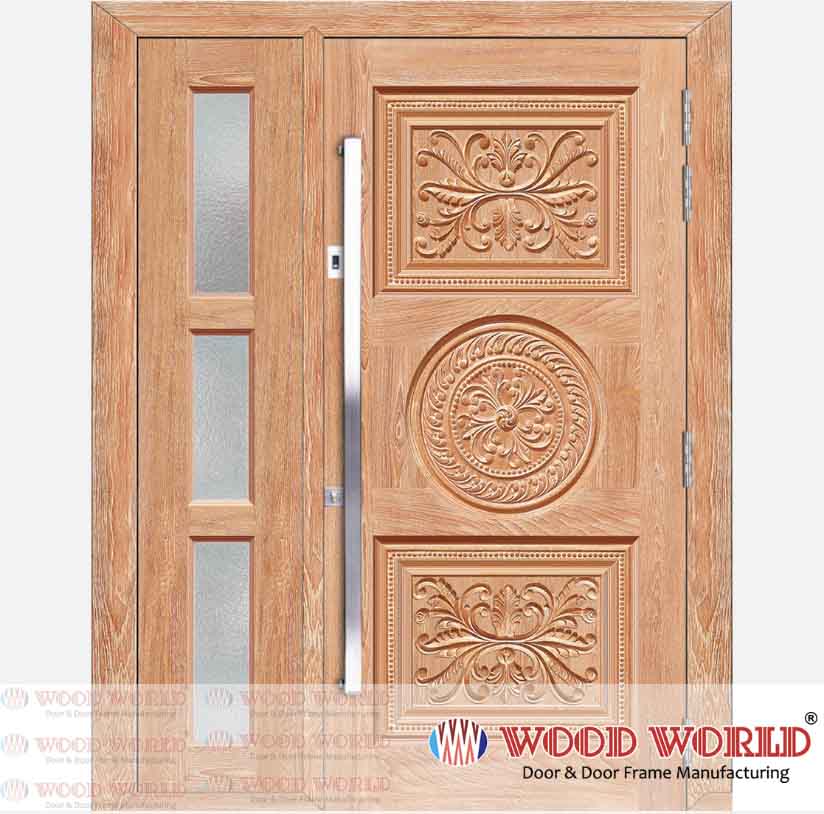 Main Door Design | Wood World Bd | WW-25-CF-DD-Oneside | Best quality wooden door produced with highest quality timber. We located in Bangladesh Dhaka.