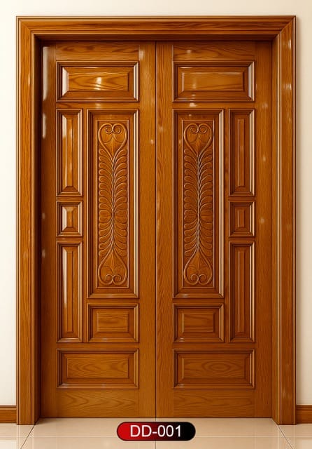 Wood World PVT. Ltd. - Best quality wooden door and frame manufacturing company in Dhaka, Bangladesh. Double Door Design Door Model DD-01