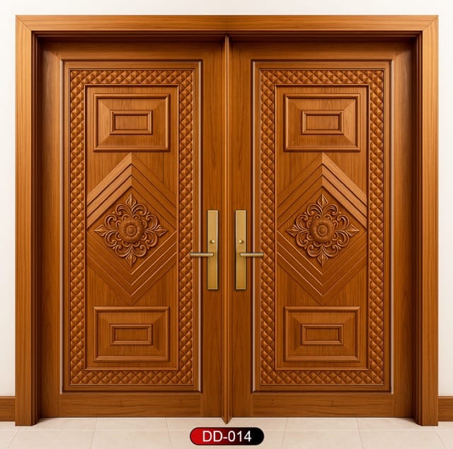 Wood World PVT. Ltd. - Best quality wooden door and frame manufacturing company in Dhaka, Bangladesh. Double Door Design Door Model DD-14