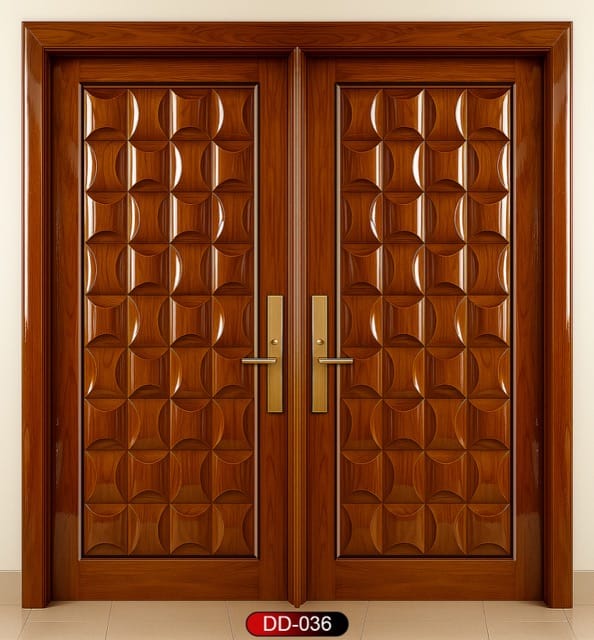 Wood World PVT. Ltd. - Best quality wooden door and frame manufacturing company in Dhaka, Bangladesh. Double Door Design Door Model DD-36