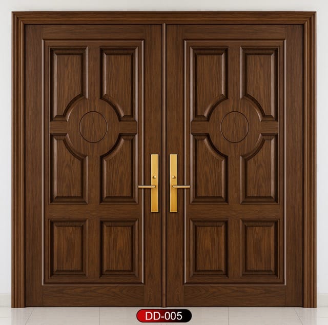 Wood World PVT. Ltd. - Best quality wooden door and frame manufacturing company in Dhaka, Bangladesh. Double Door Design Door Model DD-05