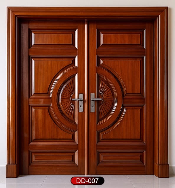 Wood World PVT. Ltd. - Best quality wooden door and frame manufacturing company in Dhaka, Bangladesh. Double Door Design Door Model DD-07