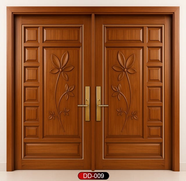 Wood World PVT. Ltd. - Best quality wooden door and frame manufacturing company in Dhaka, Bangladesh. Double Door Design Door Model DD-09