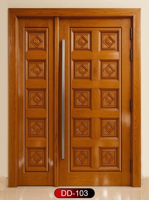 Wood World PVT. Ltd. - Best quality wooden door and frame manufacturing company in Dhaka, Bangladesh. Double Door Design Door Model DD-103