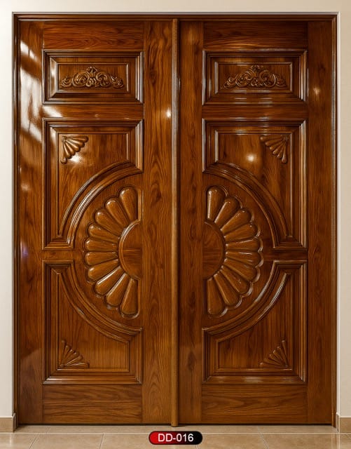 Wood World PVT. Ltd. - Best quality wooden door and frame manufacturing company in Dhaka, Bangladesh. Double Door Design Door Model DD-16