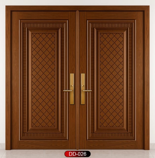 Wood World PVT. Ltd. - Best quality wooden door and frame manufacturing company in Dhaka, Bangladesh. Double Door Design Door Model DD-26