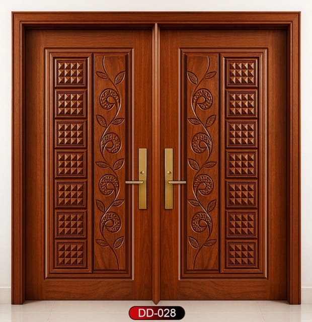 Wood World PVT. Ltd. - Best quality wooden door and frame manufacturing company in Dhaka, Bangladesh. Double Door Design Door Model DD-28