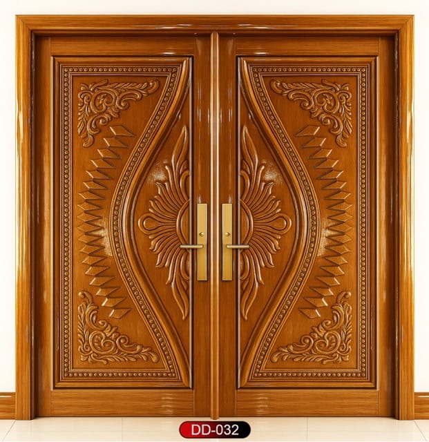 Wood World PVT. Ltd. - Best quality wooden door and frame manufacturing company in Dhaka, Bangladesh. Double Door Design Door Model DD-32