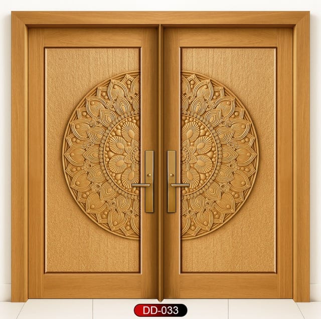 Wood World PVT. Ltd. - Best quality wooden door and frame manufacturing company in Dhaka, Bangladesh. Double Door Design Door Model DD-33