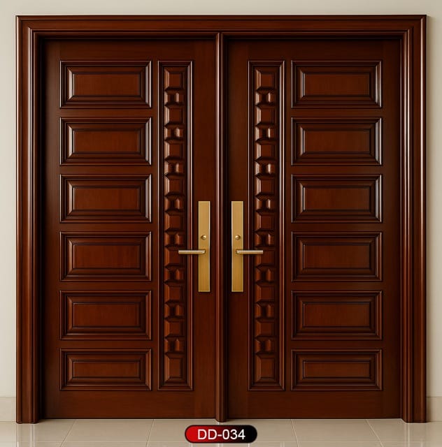 Wood World PVT. Ltd. - Best quality wooden door and frame manufacturing company in Dhaka, Bangladesh. Double Door Design Door Model DD-34