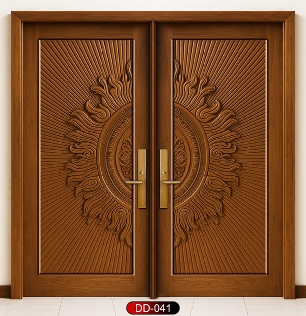 Wood World PVT. Ltd. - Best quality wooden door and frame manufacturing company in Dhaka, Bangladesh. Double Door Design Door Model DD-41
