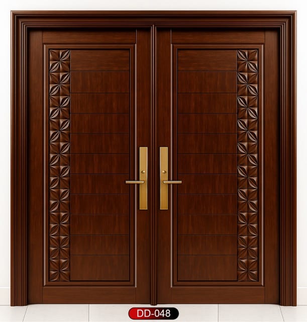Wood World PVT. Ltd. - Best quality wooden door and frame manufacturing company in Dhaka, Bangladesh. Double Door Design Door Model DD-48