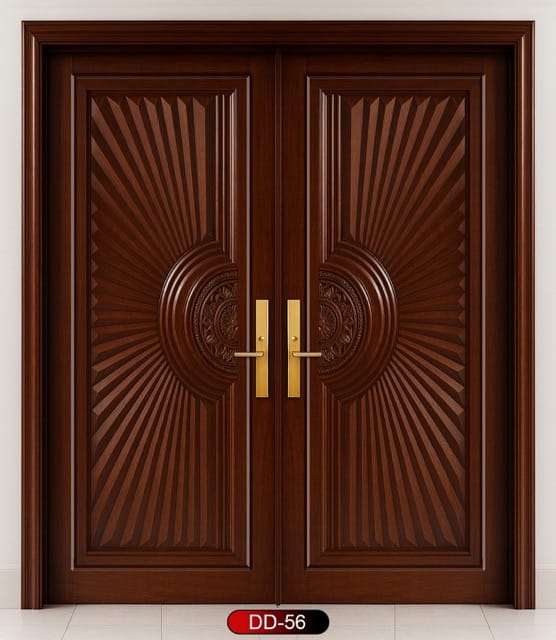 Wood World PVT. Ltd. - Best quality wooden door and frame manufacturing company in Dhaka, Bangladesh. Double Door Design Door Model DD-56