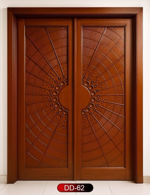 Wood World PVT. Ltd. - Best quality wooden door and frame manufacturing company in Dhaka, Bangladesh. Double Door Design Door Model DD-61