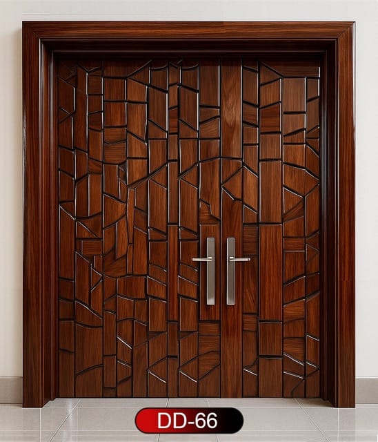 Wood World PVT. Ltd. - Best quality wooden door and frame manufacturing company in Dhaka, Bangladesh. Double Door Design Door Model DD-66
