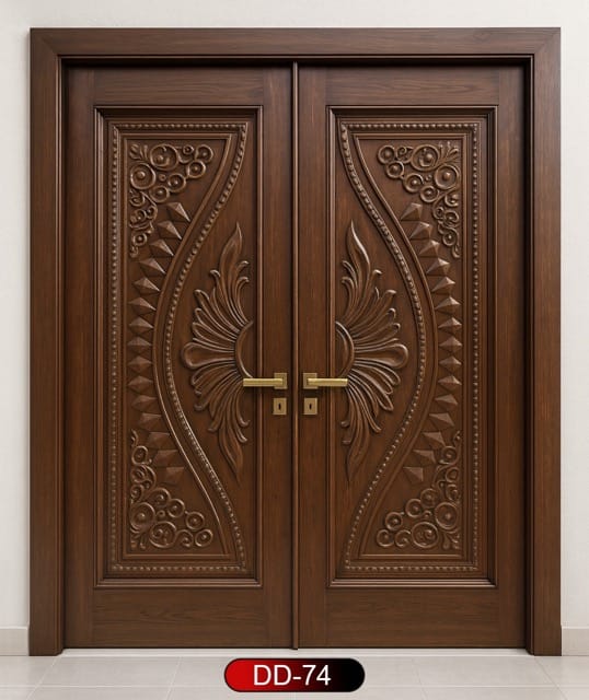 Wood World PVT. Ltd. - Best quality wooden door and frame manufacturing company in Dhaka, Bangladesh. Double Door Design Door Model DD-74