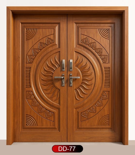 Wood World PVT. Ltd. - Best quality wooden door and frame manufacturing company in Dhaka, Bangladesh. Double Door Design Door Model DD-77