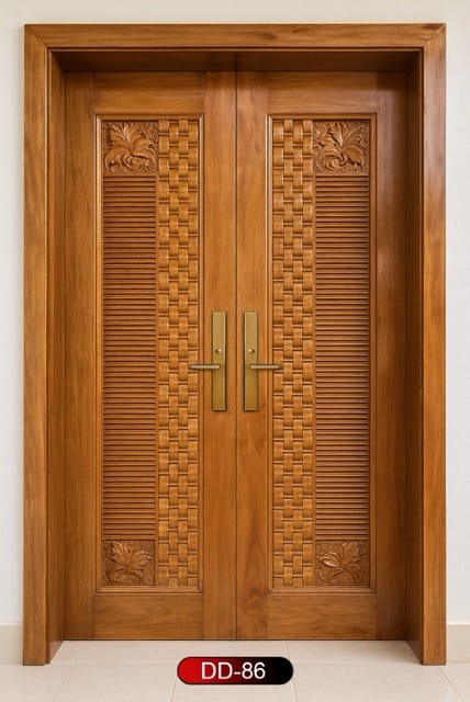 Wood World PVT. Ltd. - Best quality wooden door and frame manufacturing company in Dhaka, Bangladesh. Double Door Design Door Model DD-86
