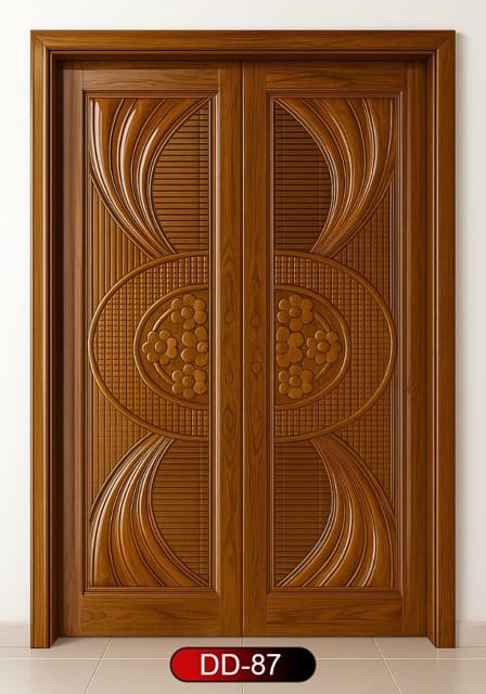 Wood World PVT. Ltd. - Best quality wooden door and frame manufacturing company in Dhaka, Bangladesh. Double Door Design Door Model DD-87