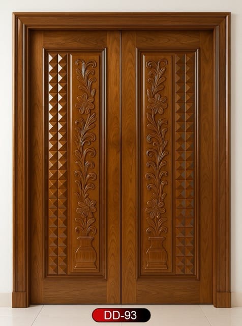 Wood World PVT. Ltd. - Best quality wooden door and frame manufacturing company in Dhaka, Bangladesh. Double Door Design Door Model DD-93