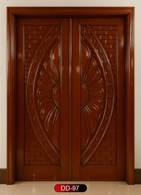 Wood World PVT. Ltd. - Best quality wooden door and frame manufacturing company in Dhaka, Bangladesh. Double Door Design Door Model DD-97
