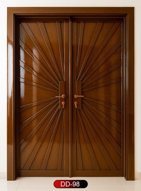 Wood World PVT. Ltd. - Best quality wooden door and frame manufacturing company in Dhaka, Bangladesh. Double Door Design Door Model DD-98