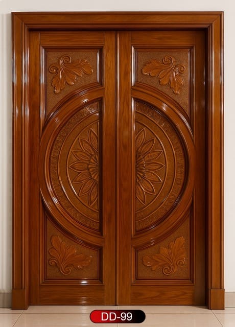 Wood World PVT. Ltd. - Best quality wooden door and frame manufacturing company in Dhaka, Bangladesh. Double Door Design Door Model DD-99