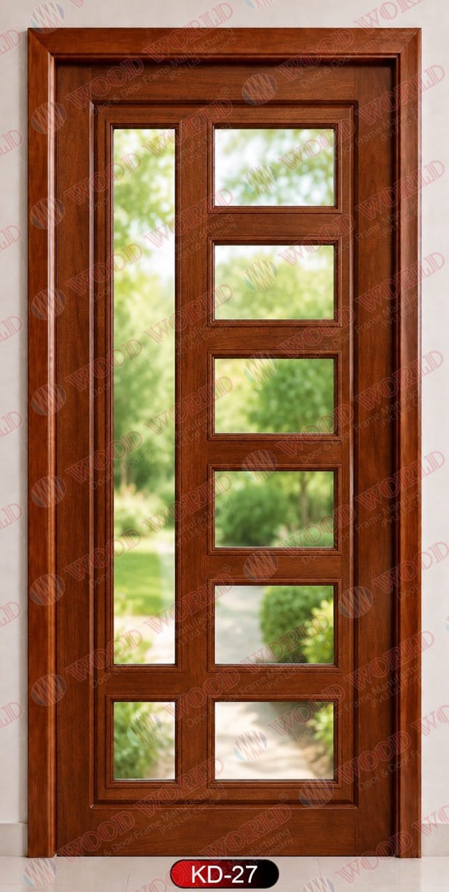 Wood World Bd. | KD-27 | Best quality smart solid wooden door produced with highest quality timber. We located in Bangladesh Dhaka.